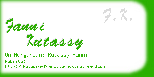 fanni kutassy business card